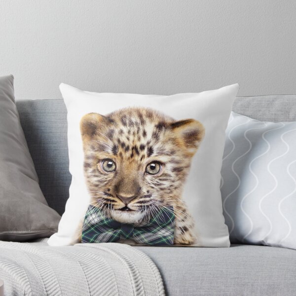 Item preview, Baby Leopard With Bow Tie, Baby Animals Art Print by Synplus designed and sold by synplus.