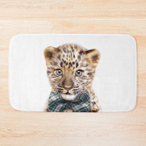 Item preview, Baby Leopard With Bow Tie, Baby Animals Art Print by Synplus designed and sold by synplus.