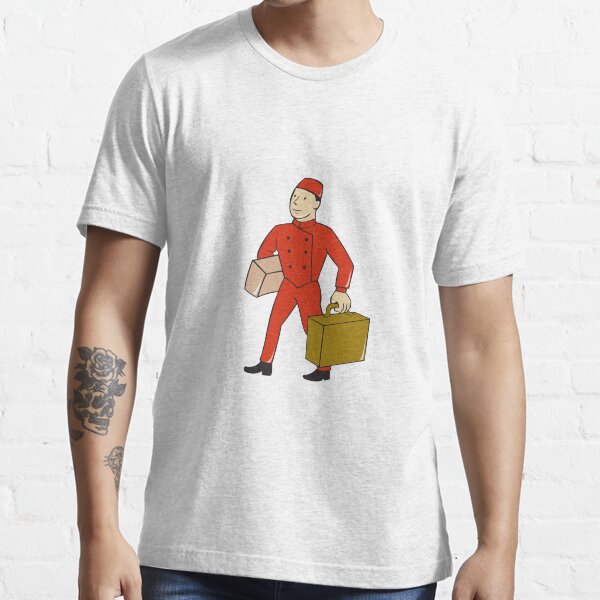 Bellboy Bellhop Carry Luggage Cartoon Camiseta esencial