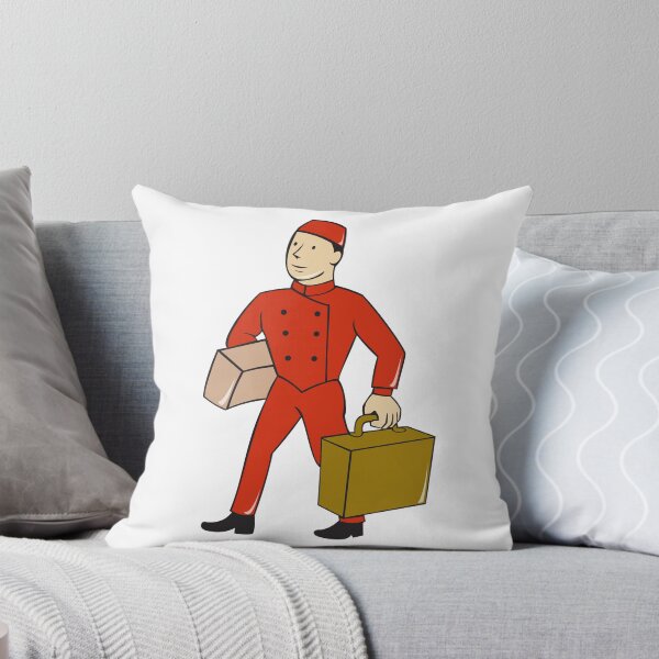 Item preview, Bellboy Bellhop Carry Luggage Cartoon designed and sold by patrimonio.