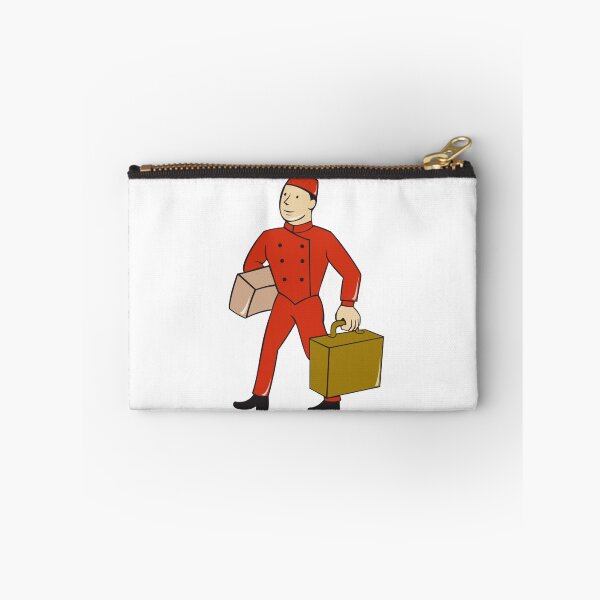 Item preview, Bellboy Bellhop Carry Luggage Cartoon designed and sold by patrimonio.