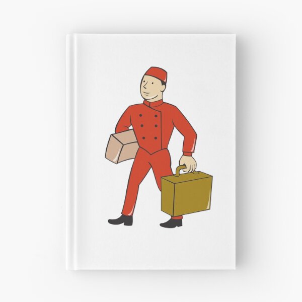 Item preview, Bellboy Bellhop Carry Luggage Cartoon designed and sold by patrimonio.
