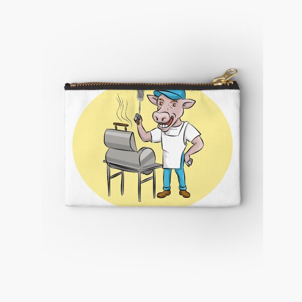 Item preview, Cow Barbecue Chef Smoker Oval Cartoon designed and sold by patrimonio.
