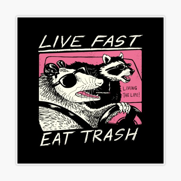 Live Fast! Eat Trash! Pin for Sale by vincenttrinidad