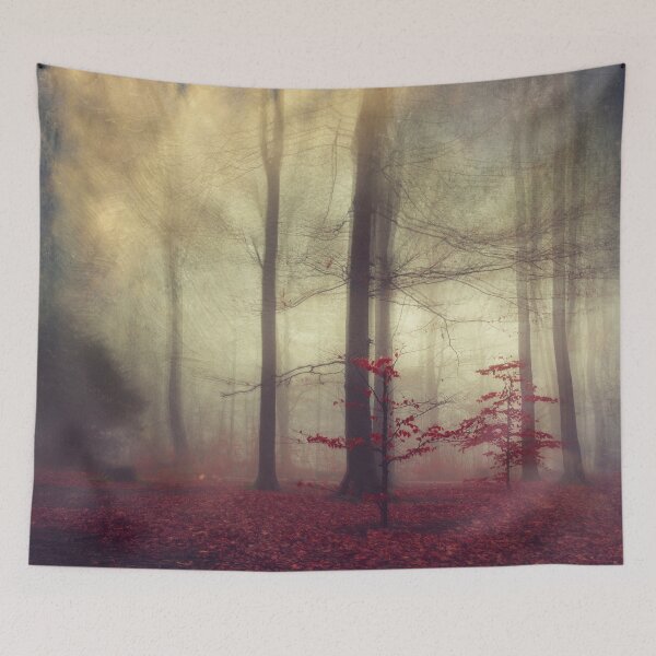 Item preview, Little Red Trees - Foggy Forest designed and sold by Dyrk Wyst Redbubble Shop.