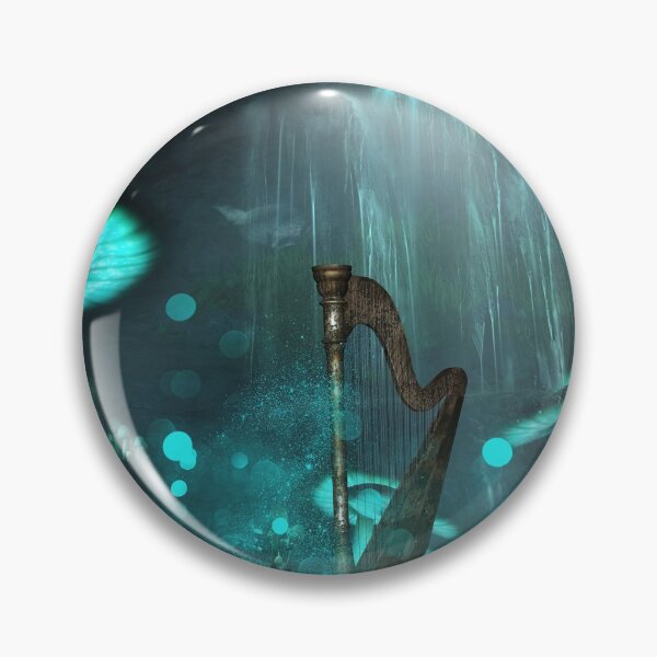 Item preview, Harp in a cave with awesome mushrooms designed and sold by nicky2342.