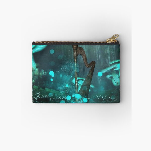 Item preview, Harp in a cave with awesome mushrooms designed and sold by nicky2342.