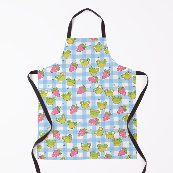 Item preview, Cottagecore Froggies on Blue Gingham designed and sold by Cass Noel Studio.