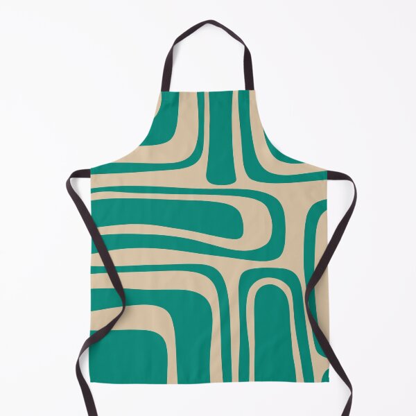 Item preview, Palm Springs Retro Midcentury Modern Abstract Pattern in Mid Mod Turquoise Teal and Beige designed and sold by kierkegaard.