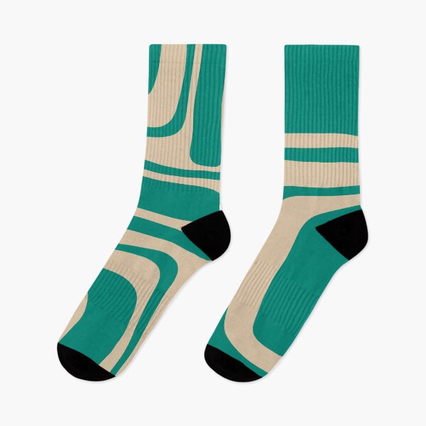 Item preview, Palm Springs Retro Midcentury Modern Abstract Pattern in Mid Mod Turquoise Teal and Beige designed and sold by kierkegaard.