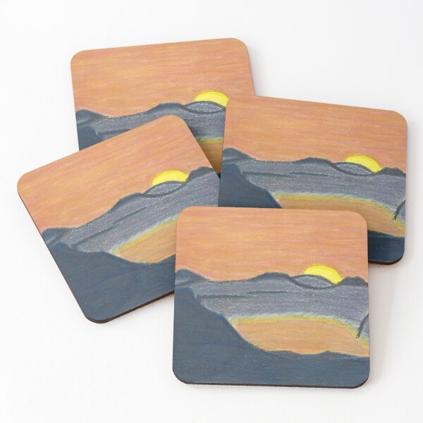 Item preview, Simplistic Sunset Behind a Ridge with Orange Hued Sky designed and sold by AliCatOriginals.