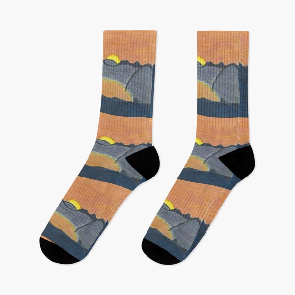 Item preview, Simplistic Sunset Behind a Ridge with Orange Hued Sky designed and sold by AliCatOriginals.
