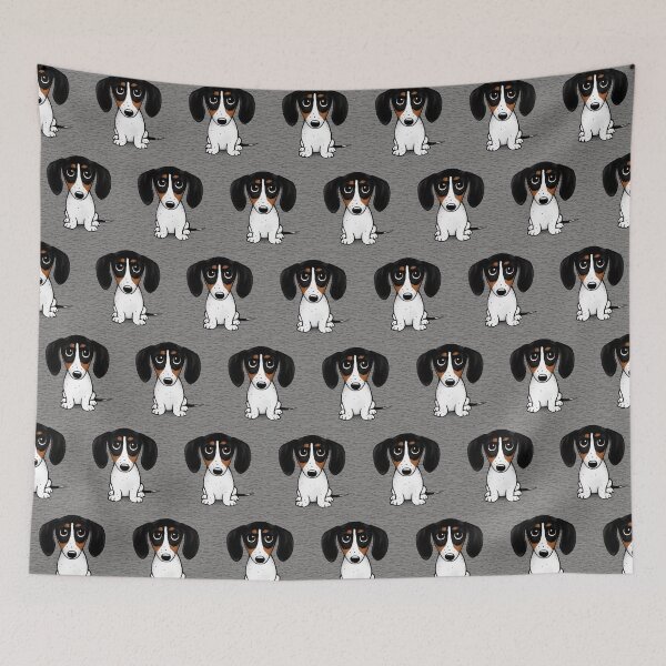 Item preview, Piebald Dachshund | Cute Black, Tan and White Wiener Dog designed and sold by Jenn Inashvili.