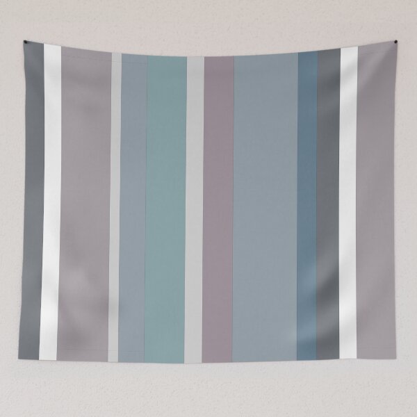 Item preview, Assymetric Vertical Stripes in Mettalic blue, pink, gray, teal and green.  designed and sold by squishyrainbow.