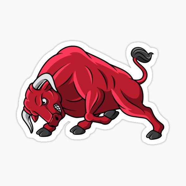 Charging Bull Mascot Sticker