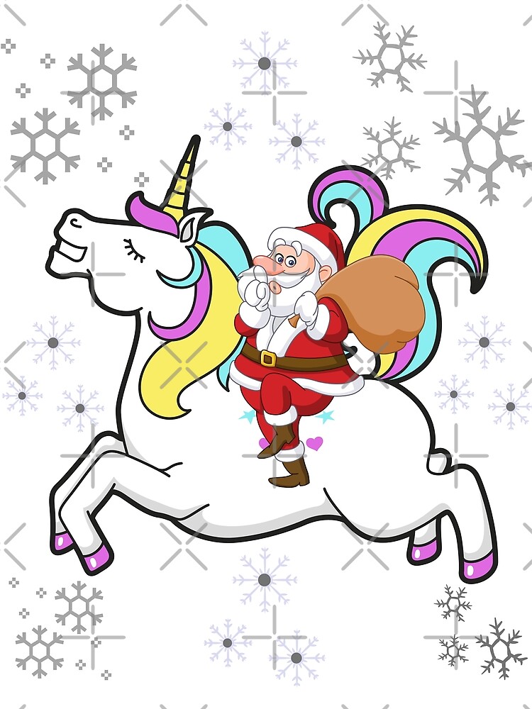 Thumbnail 3 of 3, Scarf, Santa Riding A Unicorn designed and sold by Rpgpbp.