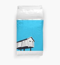 Vancouver Harbour shed on stilts Duvet Cover