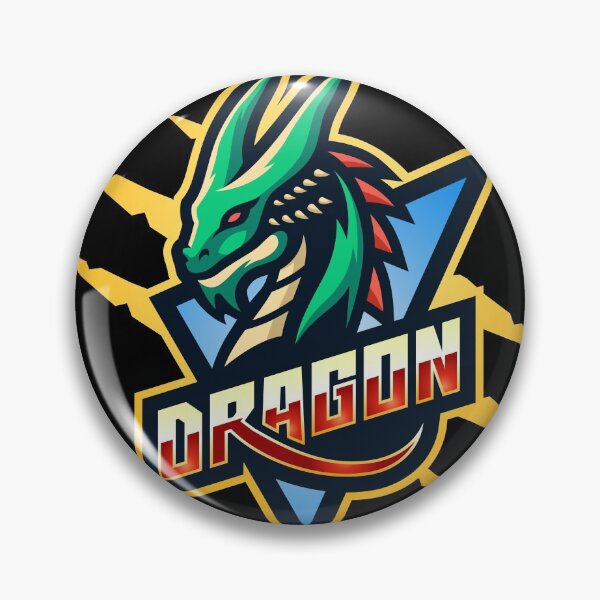Item preview, Diseño gráfico de insignia deportiva de cabeza de dragones verdes de vector designed and sold by LuckDragonGifts.