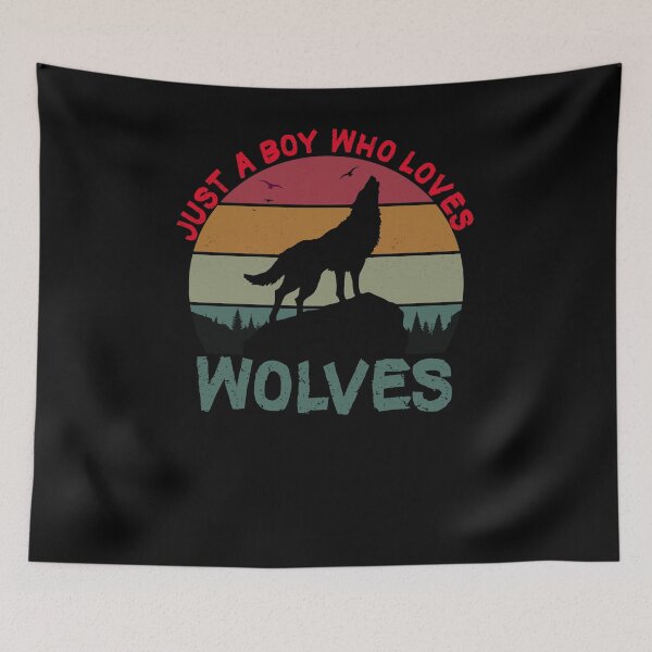 Item preview, Retro vintage Just a Boy who loves wolf wolves  designed and sold by thiag-o.