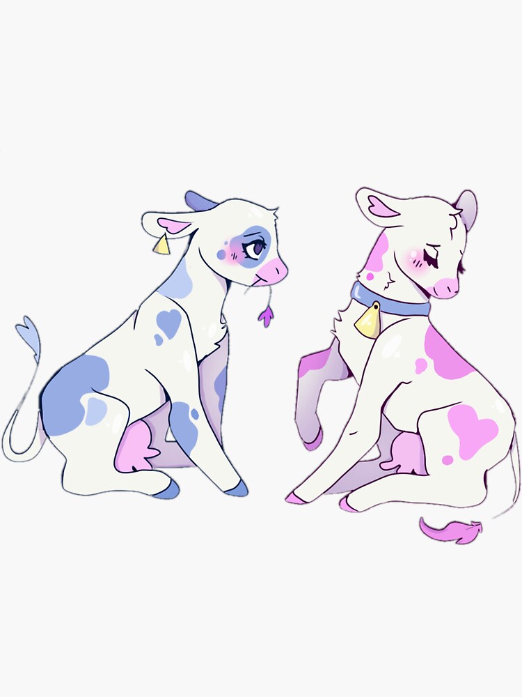 "Strawberry and blueberry cows " Sticker by Shaebutters Redbubble