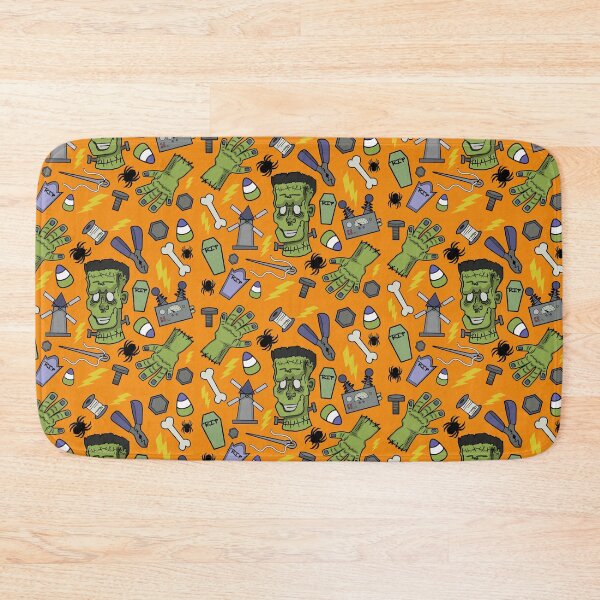 Item preview, FRANKENSTEIN MONSTER PATTERN orange designed and sold by Ruby Mendiola.