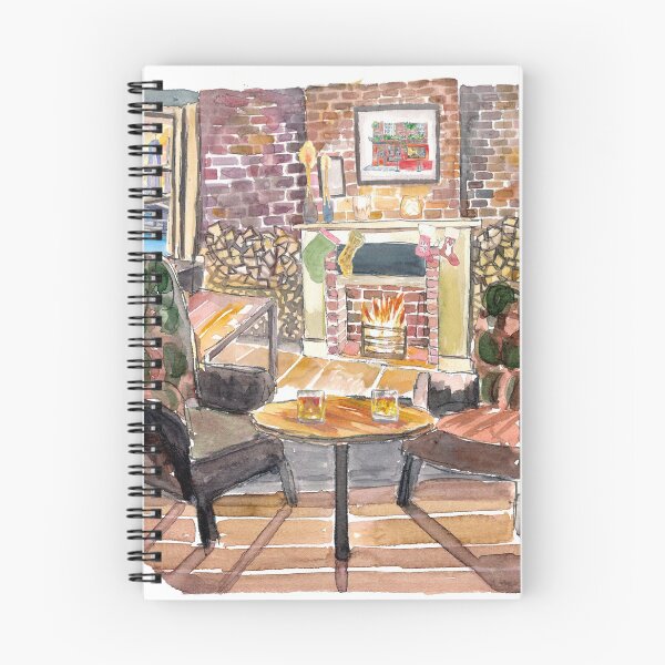 Item preview, Quiet and cozy Christmas Eve at Fireside in New York Pub designed and sold by artshop77.