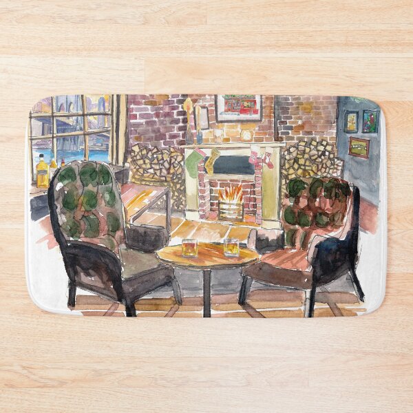 Item preview, Quiet and cozy Christmas Eve at Fireside in New York Pub designed and sold by artshop77.