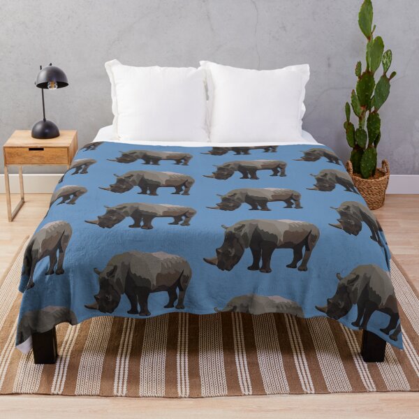 Item preview, W is for White Rhino , White Rhinoceros – African Rhino Wildlife Art designed and sold by PrettylittlepastelUk.