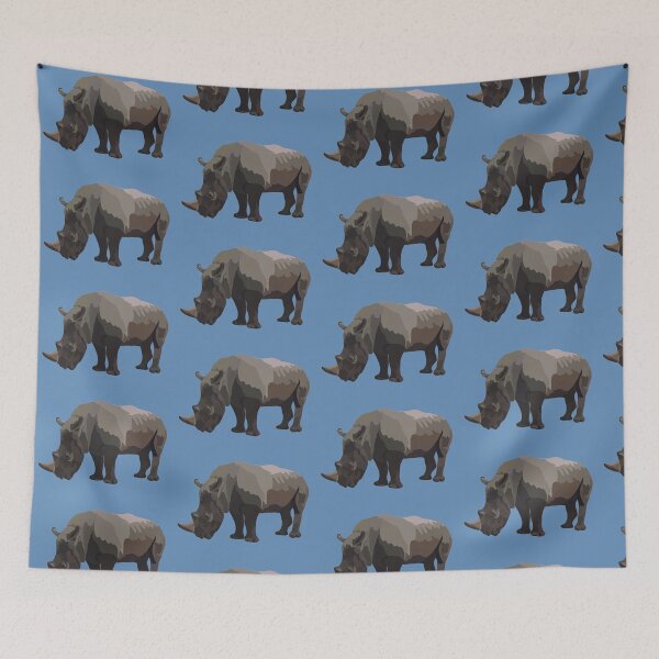 Item preview, W is for White Rhino , White Rhinoceros – African Rhino Wildlife Art designed and sold by PrettylittlepastelUk.
