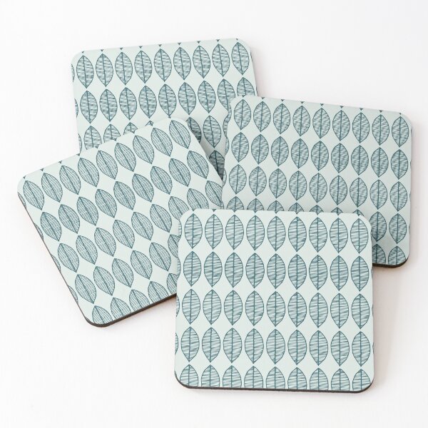 Item preview, Minty Scandi Leaf Pattern designed and sold by HintofNature.