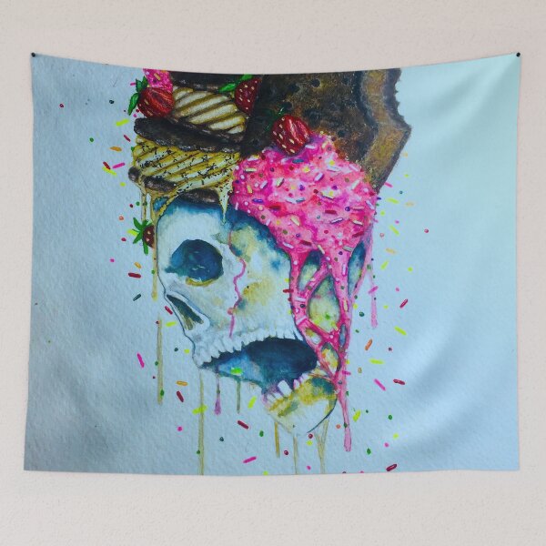 Item preview, ice cream candy skull designed and sold by AZTECartoon.