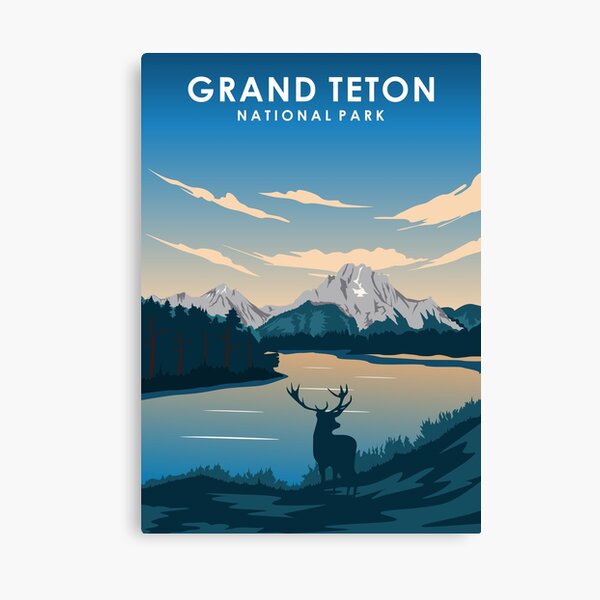 Item preview, Grand Teton National Park Vintage Minimal Travel Poster designed and sold by Stadify.