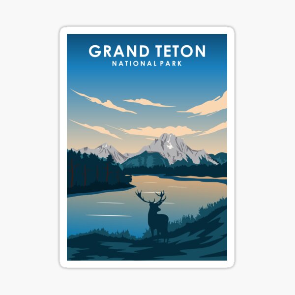 Item preview, Grand Teton National Park Vintage Minimal Travel Poster designed and sold by Stadify.
