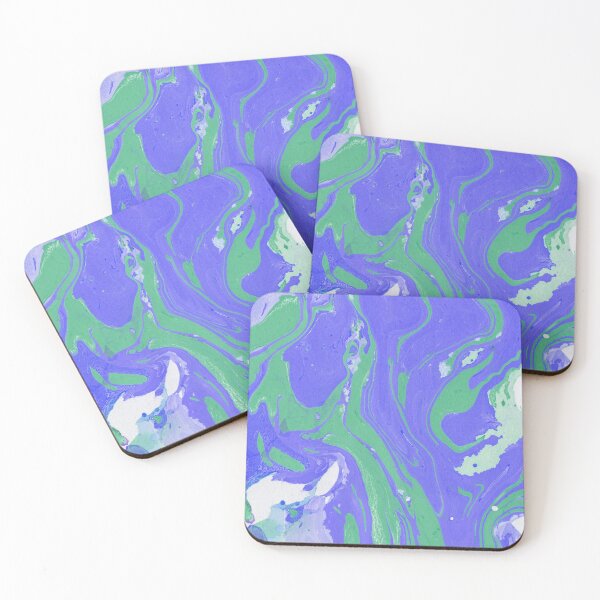 Item preview, Blue and green ink marble paper texture  designed and sold by earthtoaura.