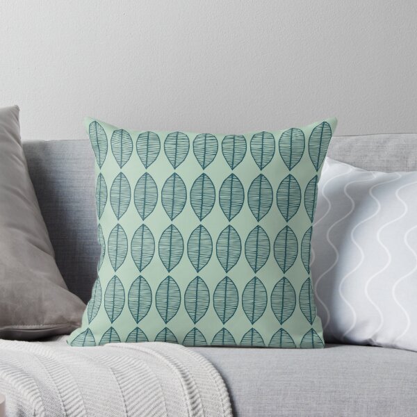 Item preview, Mint Scandi Leaf Pattern designed and sold by HintofNature.