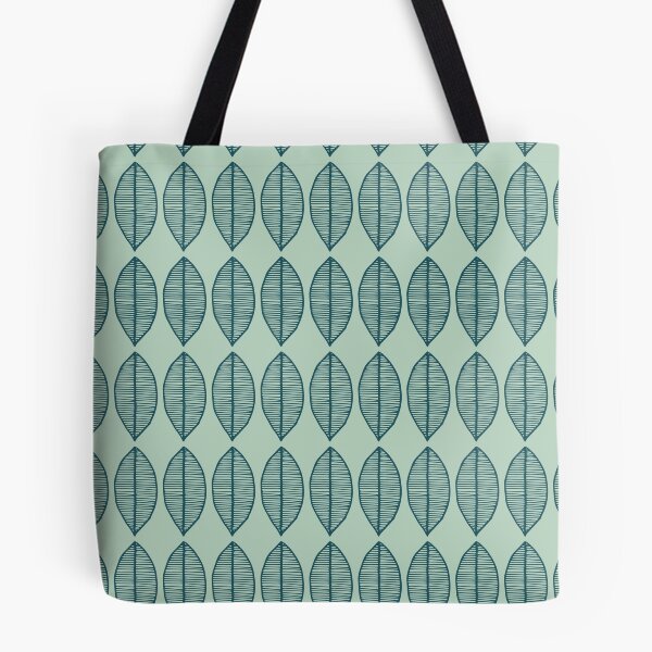 Item preview, Mint Scandi Leaf Pattern designed and sold by HintofNature.