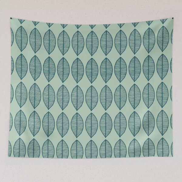 Item preview, Mint Scandi Leaf Pattern designed and sold by HintofNature.