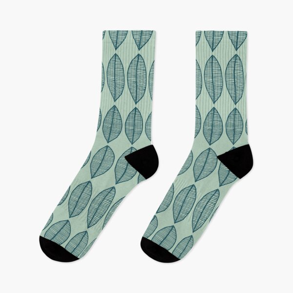 Item preview, Mint Scandi Leaf Pattern designed and sold by HintofNature.