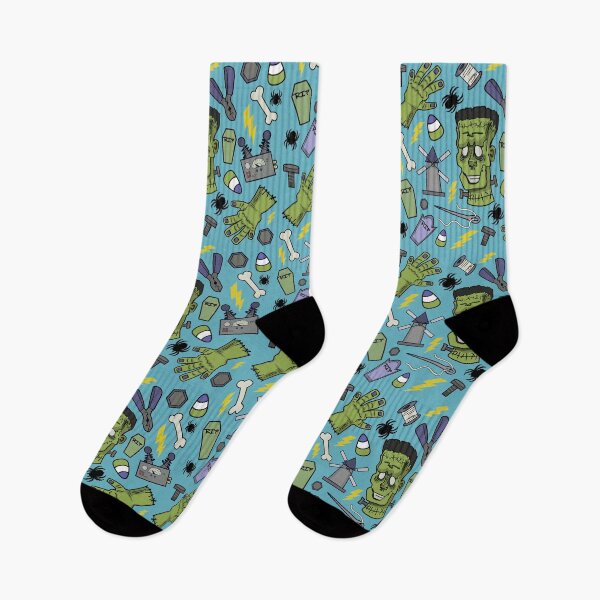 Item preview, FRANKENSTEIN MONSTER PATTERN BLUE designed and sold by Ruby Mendiola.