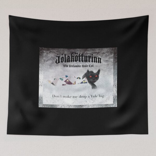 Item preview, Jólakötturinn, the Icelandic Yule Cat - Don't Make Me Drop a Yule Log designed and sold by TheHauntingofUs.