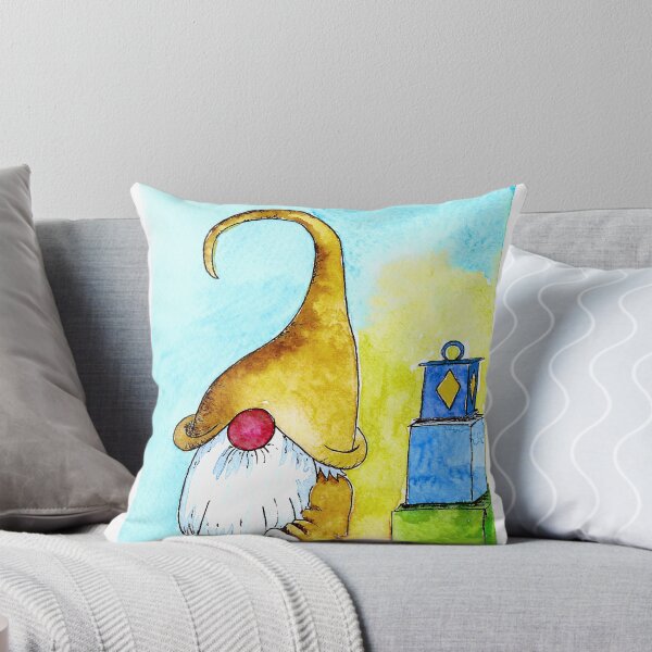 Item preview, Gnome Tomte Sitting Next To Christmas Gifts designed and sold by JulieSpriddle.