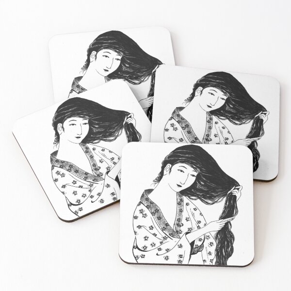 Item preview, Japanese woman combing her hair designed and sold by SelinaFloca.