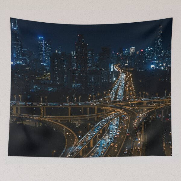 Item preview, A river of cars in Shanghai designed and sold by csbvisuals.