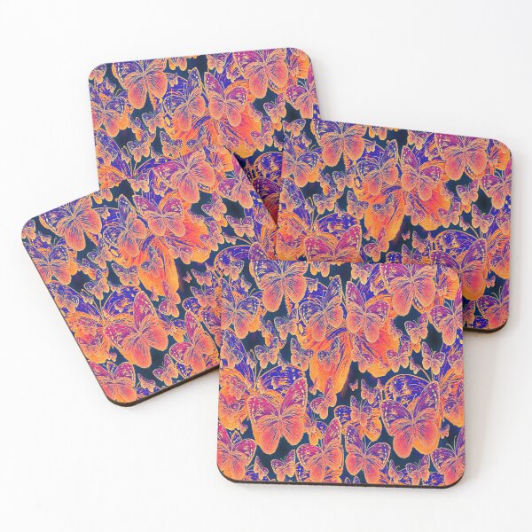 Item preview, Butterflies in their Multitudes, Multicolours Orange Royal blue designed and sold by ZenArt-Fern.