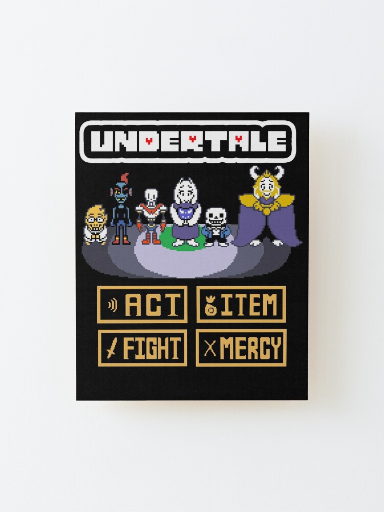 Act Item Fight Mercy Video Game Undertale Art Sticker for Sale by