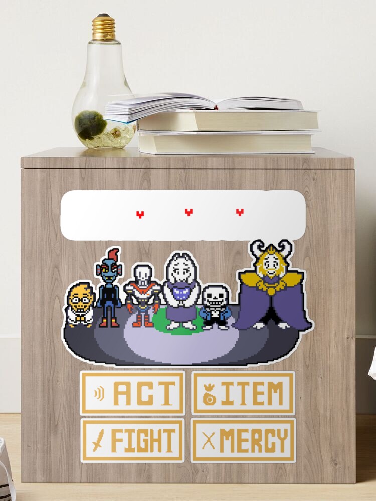 Act Item Fight Mercy Video Game Undertale Art Sticker for Sale by