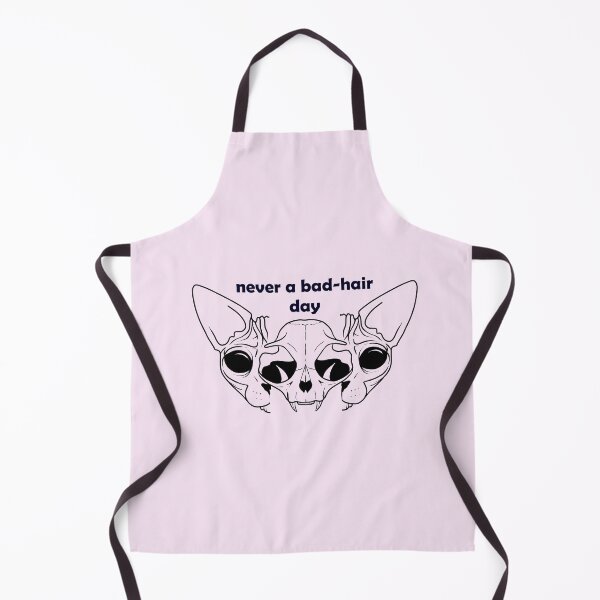 Item preview, Never a bad hair day - Hairless Sphynx Cat Skull Split in Two - Funny Animal Quote - Line Drawing Wrinkly Kitty - Blush Pink - Gold Rose designed and sold by AnanasArt.