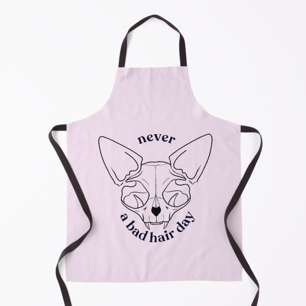 Item preview, Never a bad hair day - Hairless Sphynx Cat Skull - Funny Animal Quote - Line Drawing Wrinkly Kitty - Blush Pink - Gold Rose designed and sold by AnanasArt.