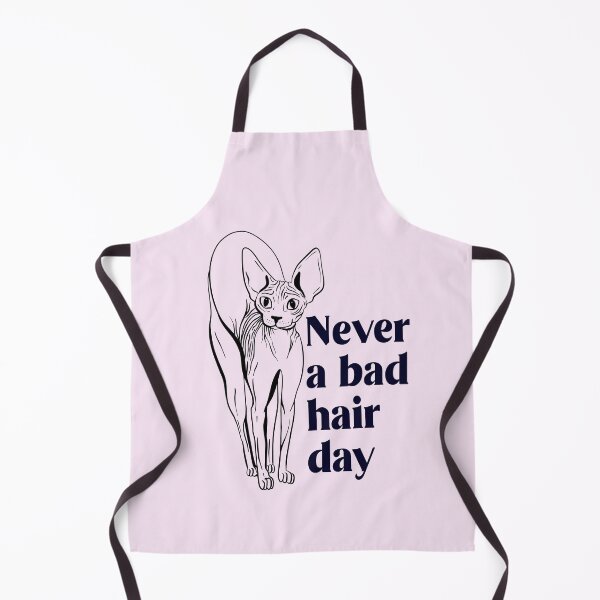 Item preview, Never a bad hair day - Hairless Sphynx Cat Arching Her Back - Funny Animal Quote - Line Drawing Wrinkly Kitty - Blush Pink - Gold Rose designed and sold by AnanasArt.