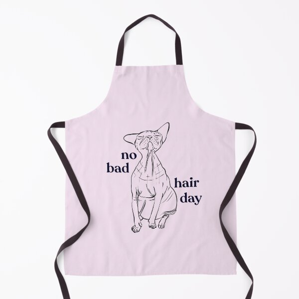 Item preview, Never a bad hair day - Chubby Hairless Sphynx Cat - Funny Quote - Line Drawing Wrinkly Kitty - Blush Pink - Gold Rose designed and sold by AnanasArt.